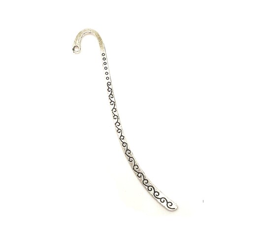 Guerrilla Charm; 4, 20 or 50 Pieces: Silver Bookmark Base with Scrolls, Double Sided; Category:Charms; Image:1